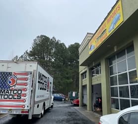 Matco Tools truck outside a store in winter